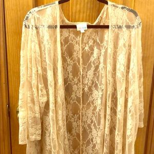 Lularoe Lindsay - Lg - Peach/Pink Lace